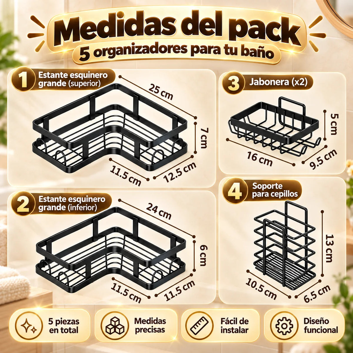 Organizador DuchaBath - Más espacio en tu ducha sin obras
