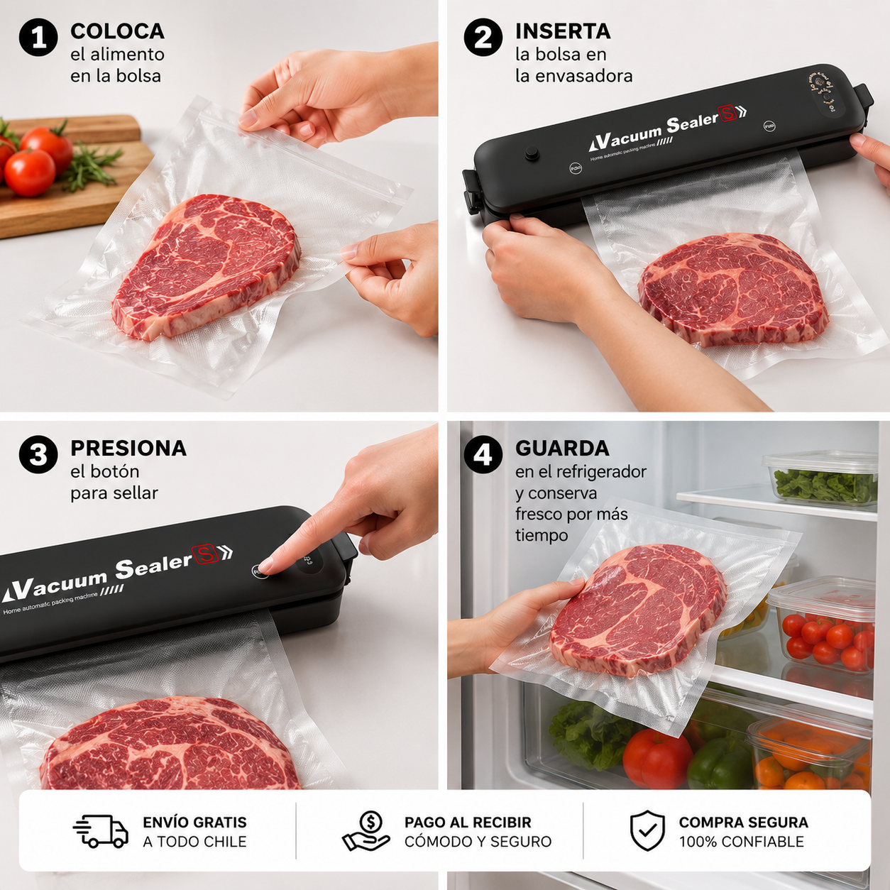 Vacuum Sealer - Sella y guarda tus alimentos en segundos