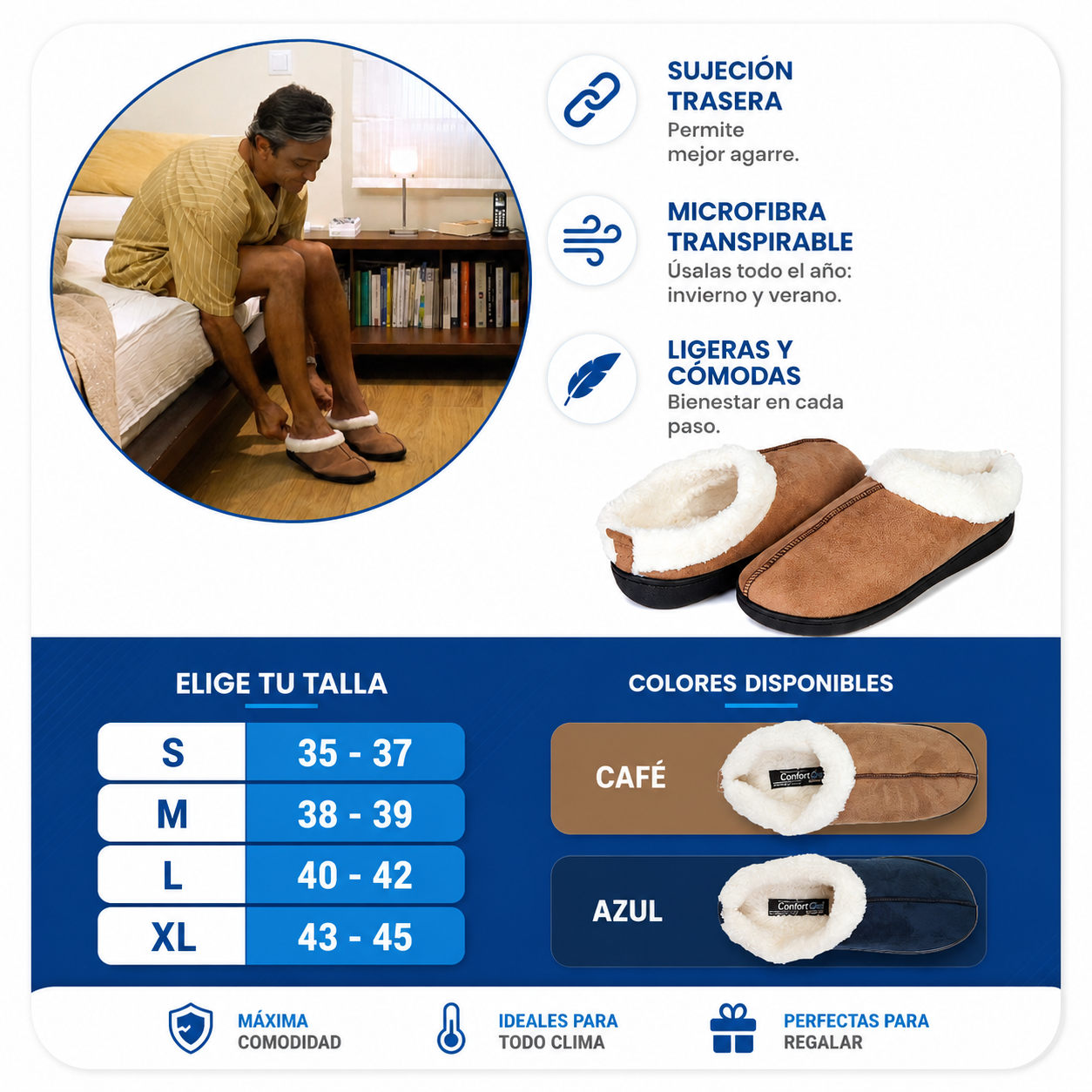 Confort Gel Premium Pantuflas Descanso
