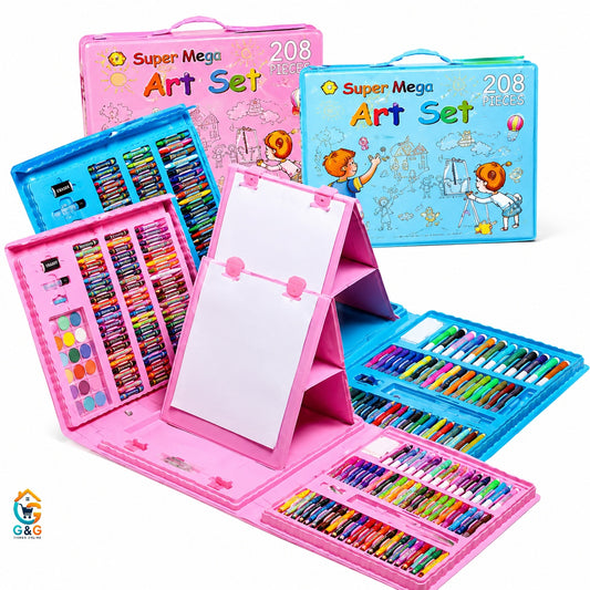 SET KIT DIBUJO NIÑOS 208 PIEZAS