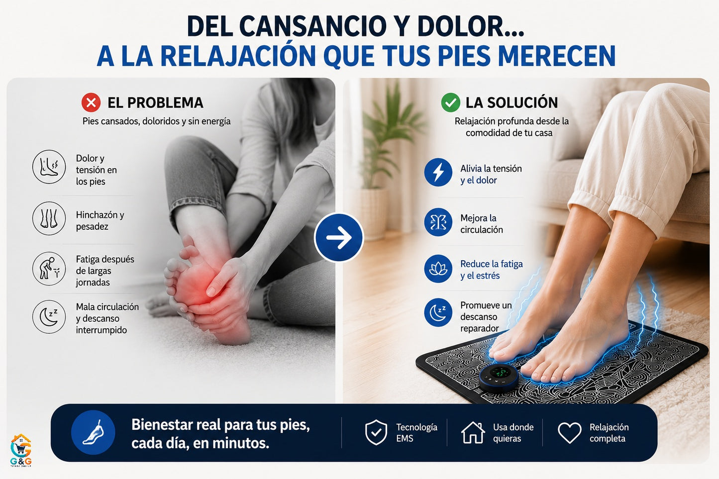MASAJEADOR DE PIES Inteligente y Portátil + (REGALO)