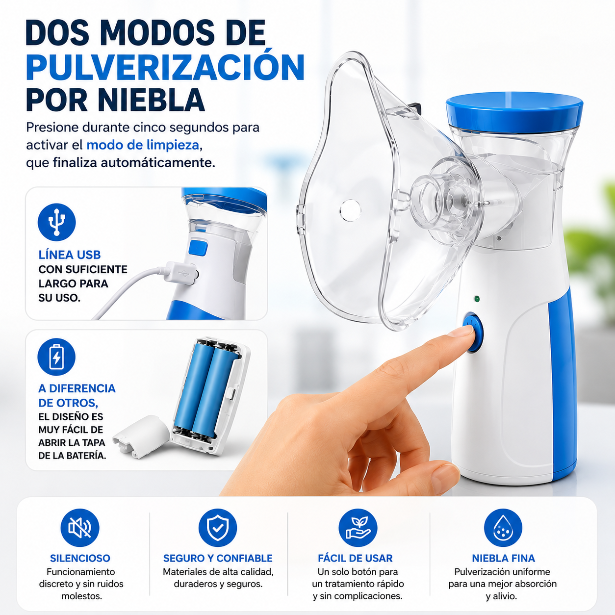 Kit Nebulizador Portátil - Nebulización precisa.