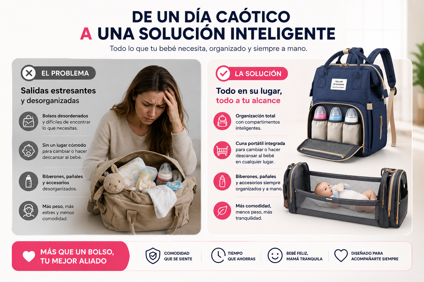 Bolso 2 en 1 (Mochila-Mudador)