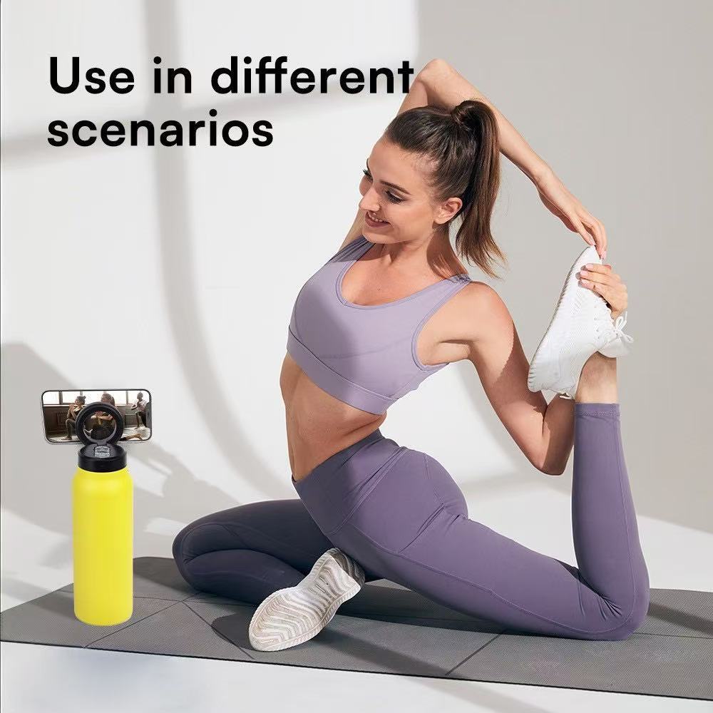 Botella Deportiva Con Tapa Magnética