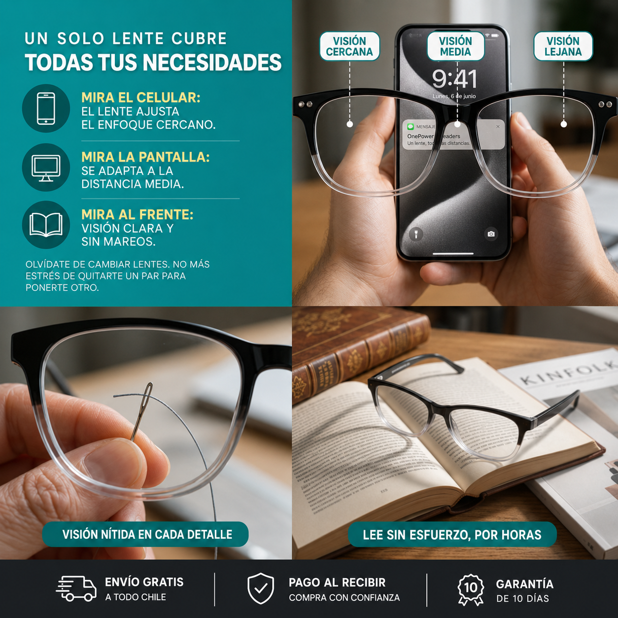 ONEPOWER Readers - Un lente, sin andar cambiando de gafas.