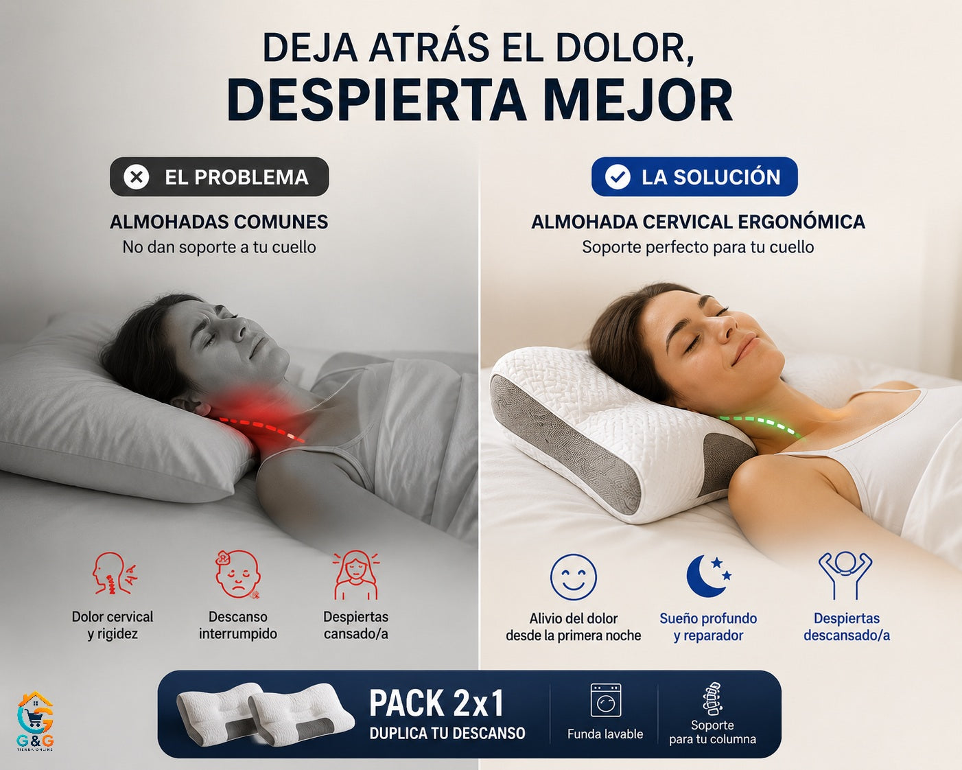 ALMOHADA CERVICAL 2X1
