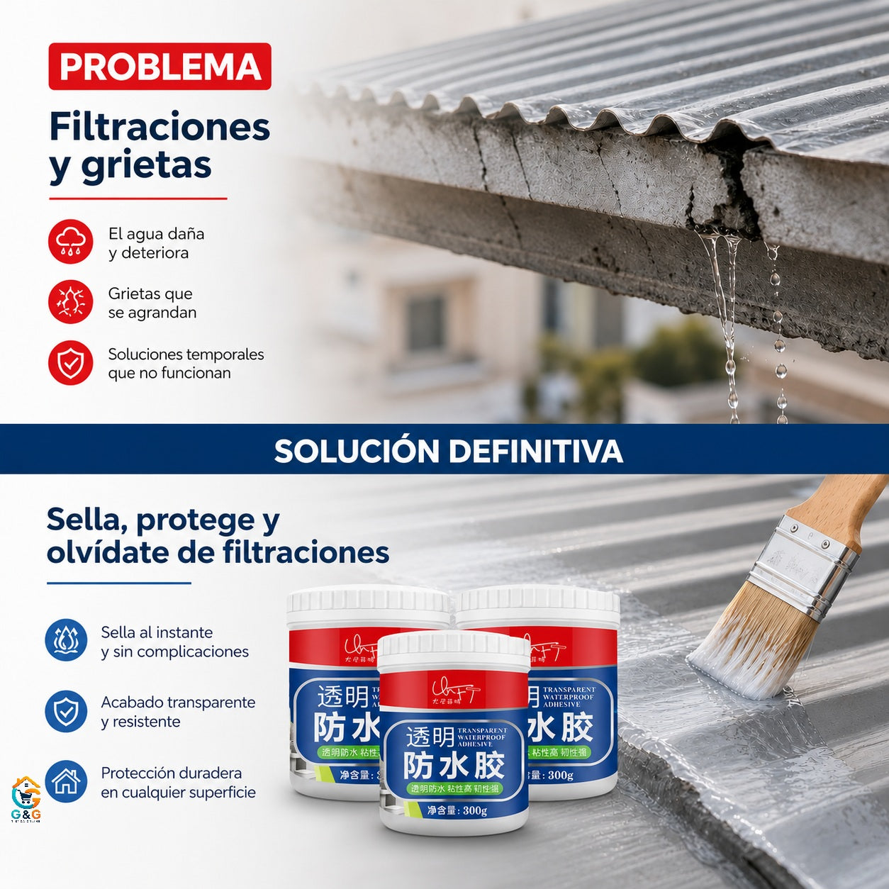 PACK 3 ADHESIVO SELLADOR TRANSPARENTE TAPA GOTERA
