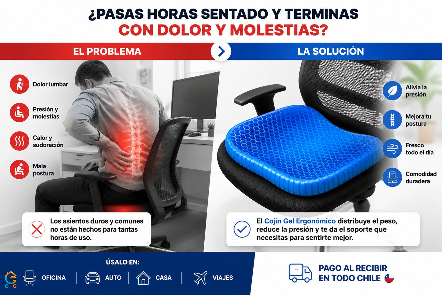 Cojín Gel Ergonómico (Soft Sitter) + Regalo