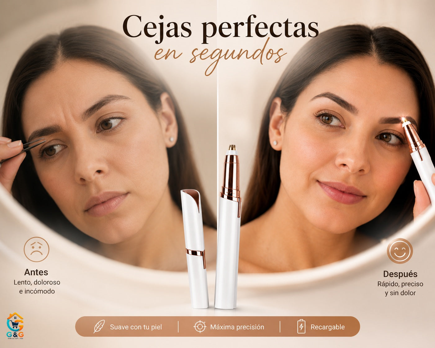 Depilador De Cejas Recargable 2x1!