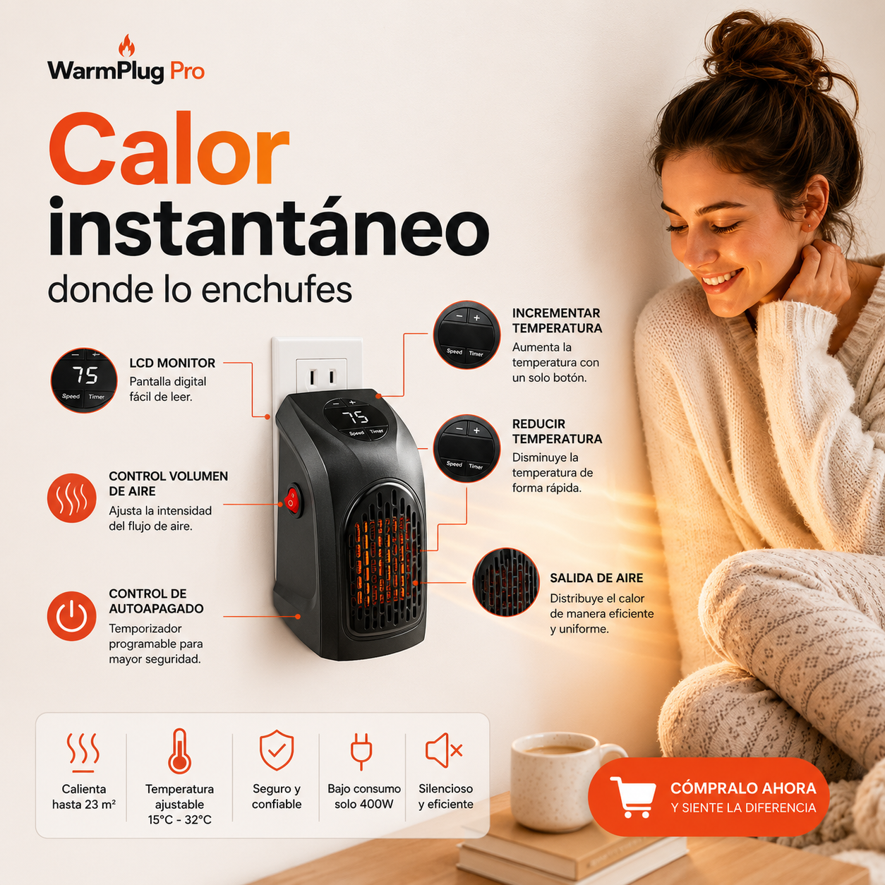 WarmPlug Pro- Calor instantáneo donde lo enchufes