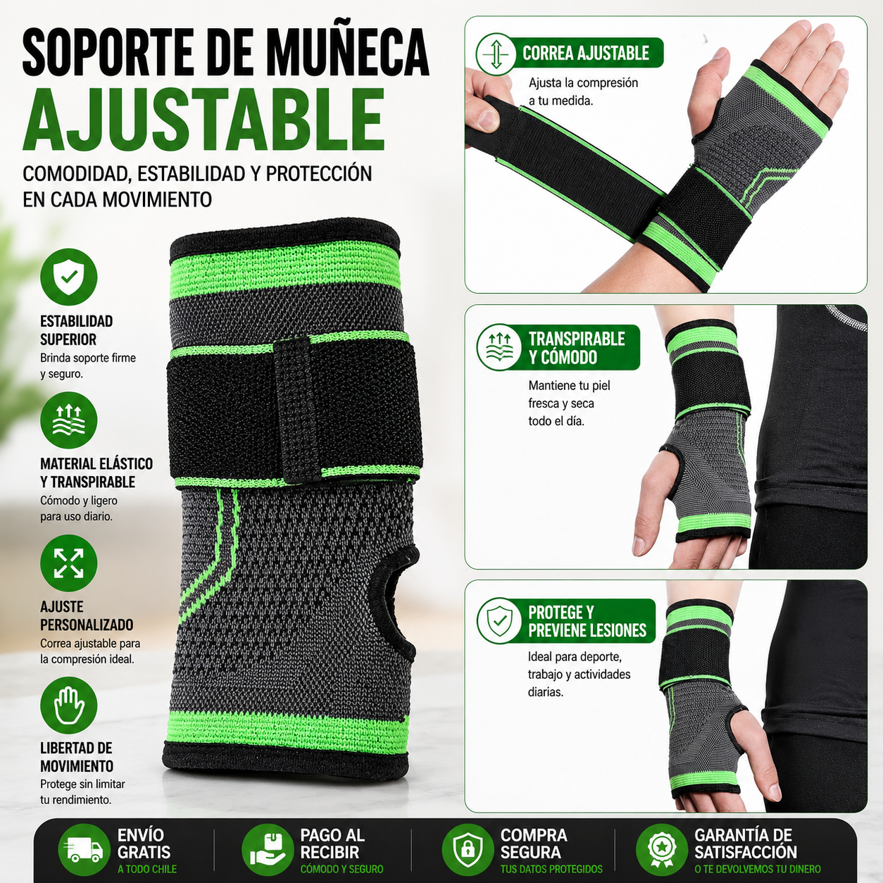 Muñequera Ortopédica Elástica