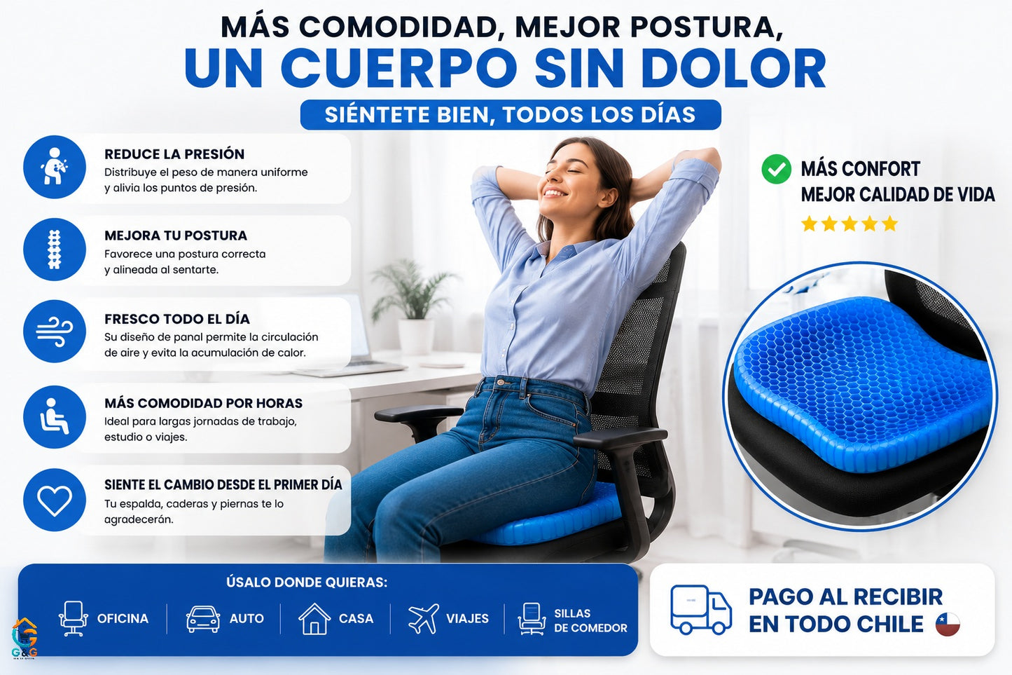 Cojín Gel Ergonómico (Soft Sitter) + Regalo