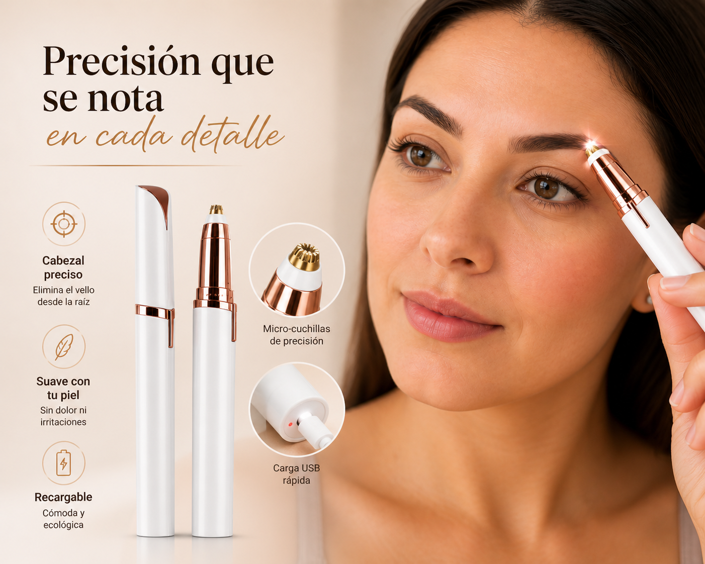 Depilador De Cejas Recargable 2x1!