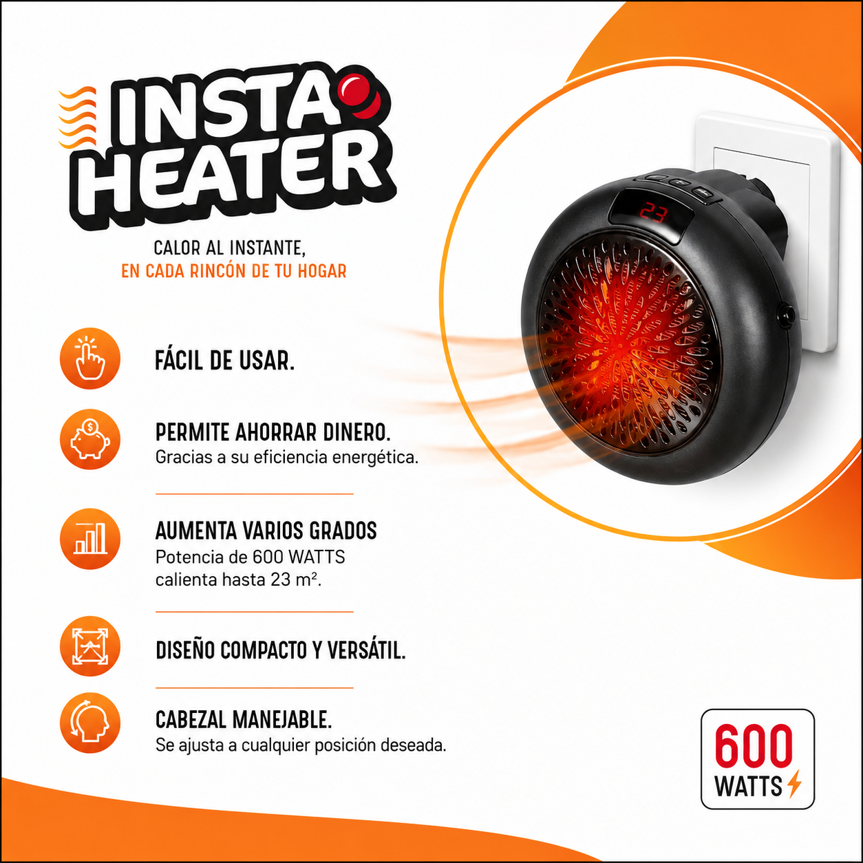 Insta Heater Calentador Portátil 600 W