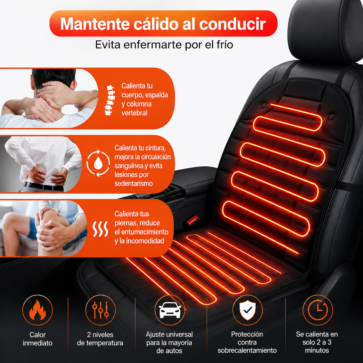 HeatDrive™ FUNDA CALEFACCIONABLE PARA ASIENTO AUTO