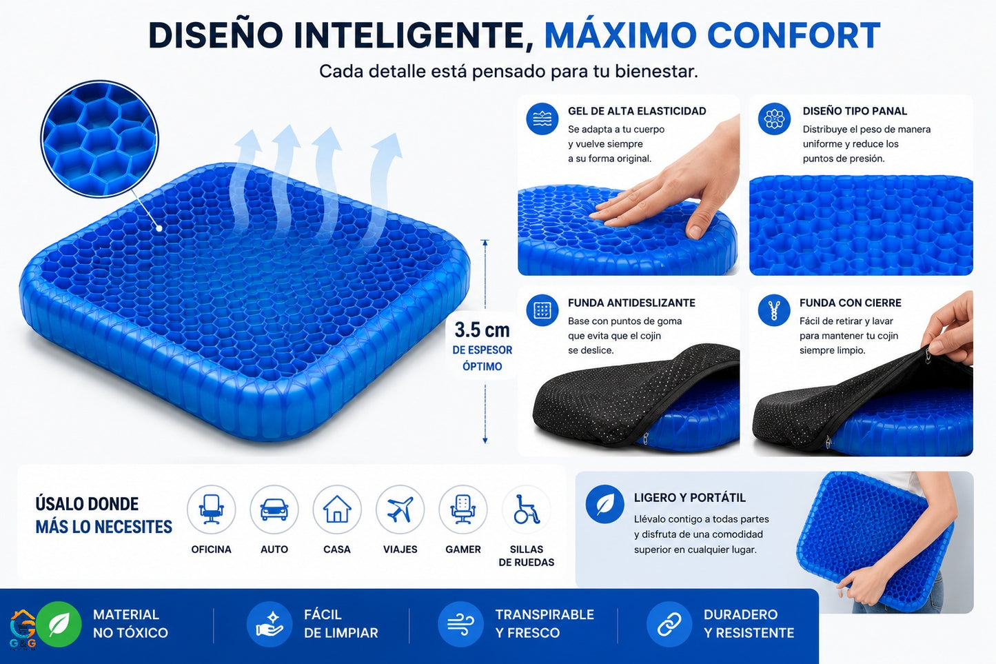 Cojín Gel Ergonómico (Soft Sitter) + Regalo