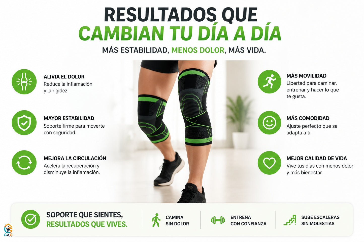 Pack 2 Rodilleras Ortopédicas De Compresión Ajustable
