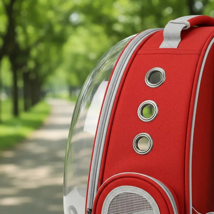 Mochila Transportadora Mascotas Rojo