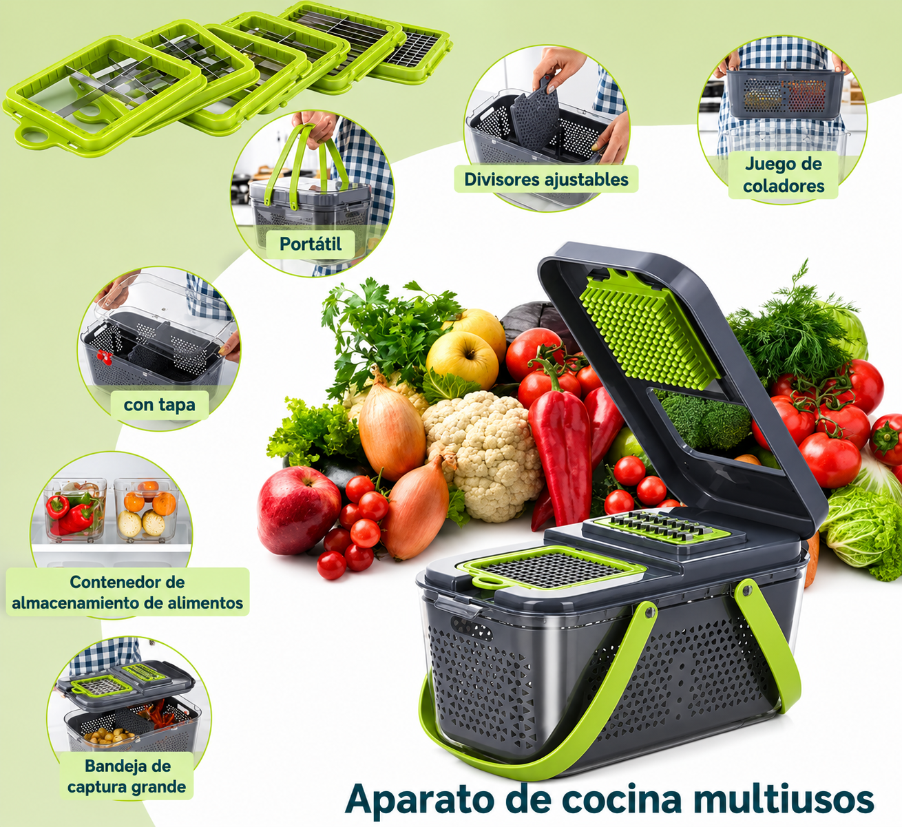 ChefSlice Pro™ - Picador De Verduras Y Frutas Multifuncional