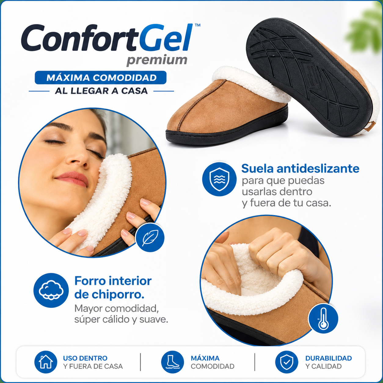 Confort Gel Premium - Pantuflas de Descanso