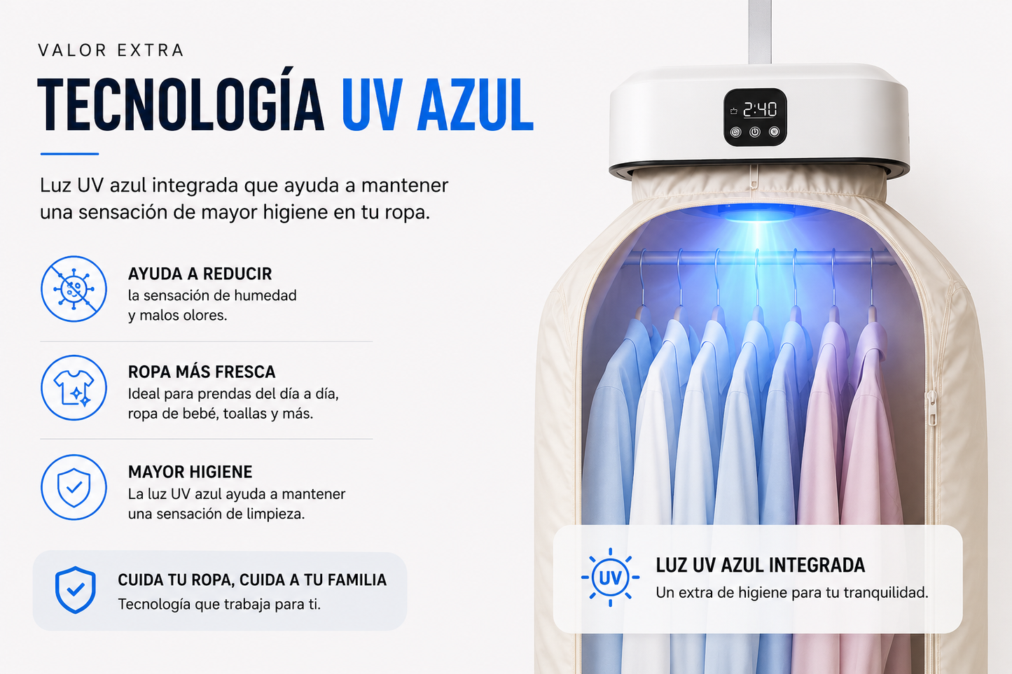 SecaMax UV 2.0 - Ropa Seca y Sin Olor a Humedad