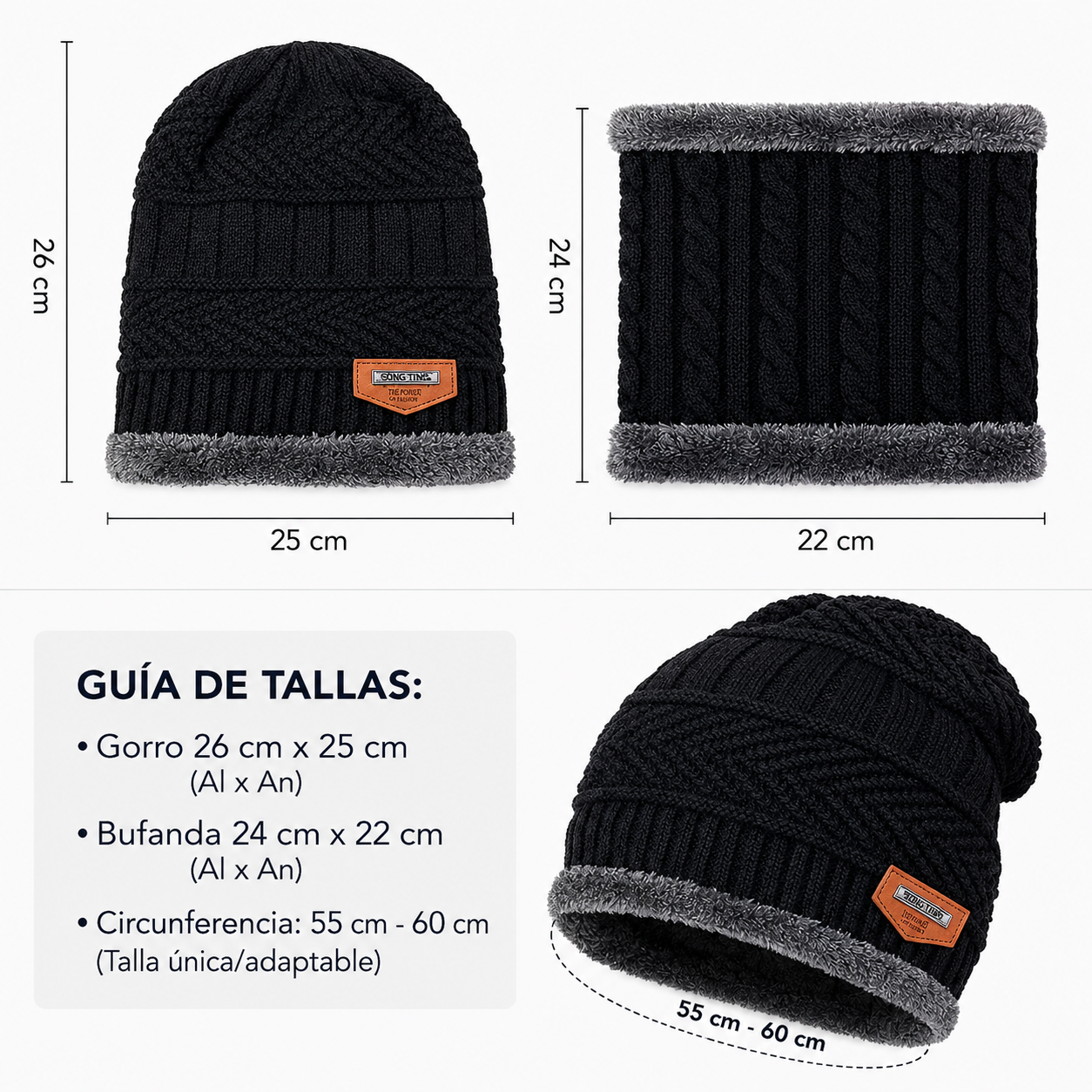 WinterDuo - El calor de gorro y bufanda en uno solo