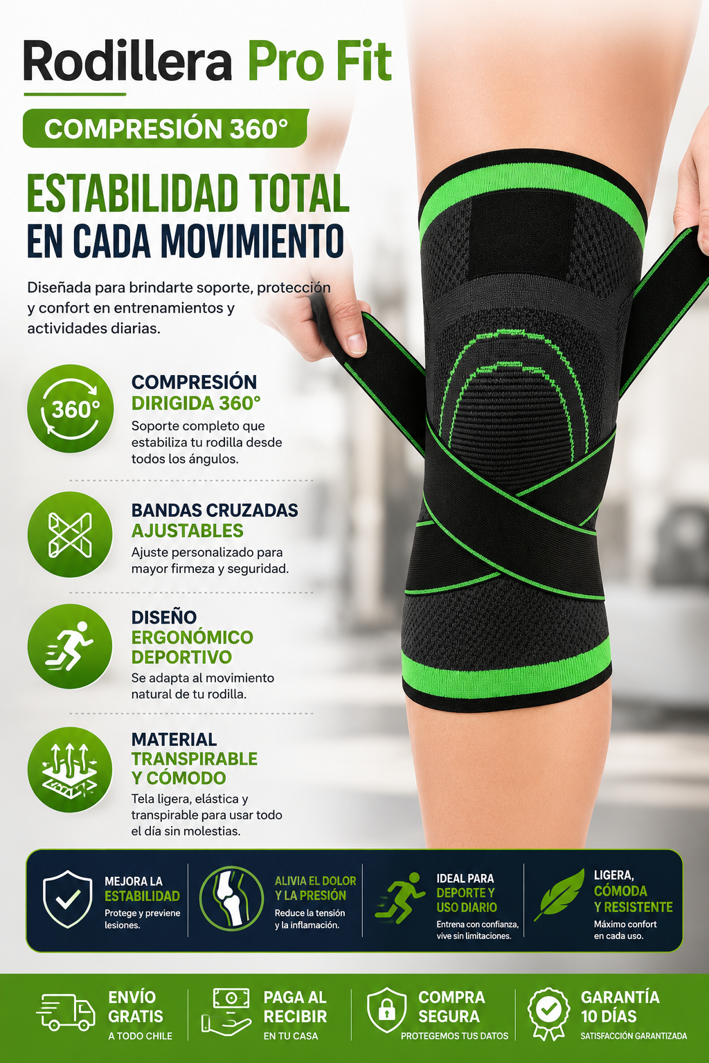 Rodillera Pro Fit Compresión 360°