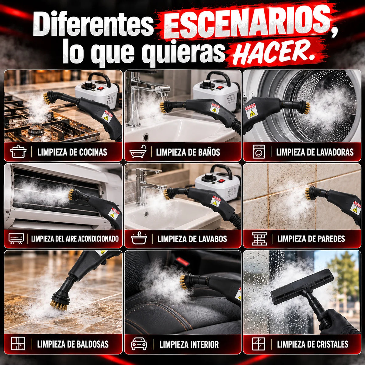 VaporClean Garage - Grasa Fuera, Sin Químicos