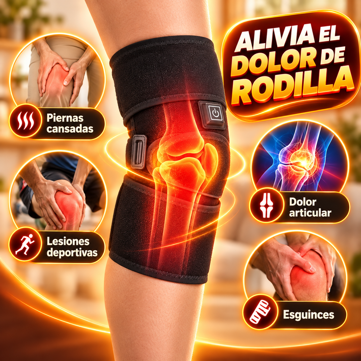 Rodillera Termo Flex - Tres niveles de calor para relajar tu rodilla