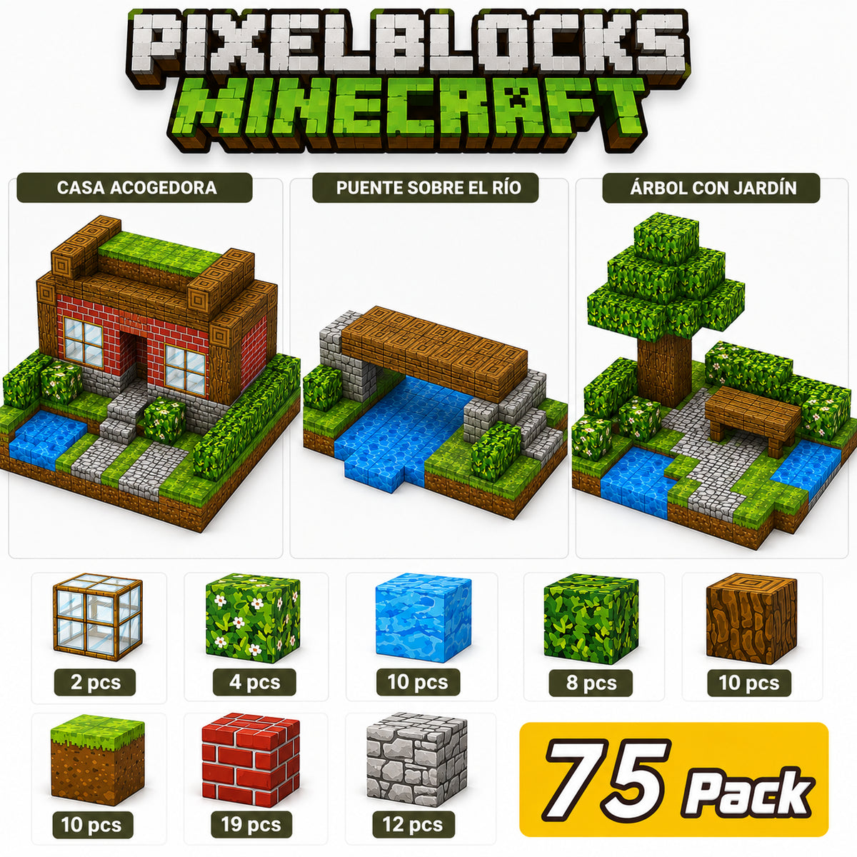 PixelBlocks Minecraft- Construye, conecta y crea sin parar (75P)