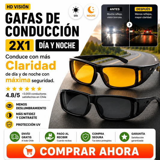 HD VISION - Gafas De Conducción 2x1 Dia Y Noche
