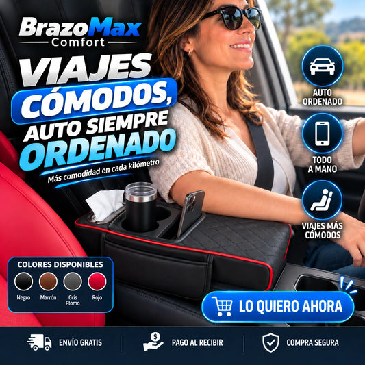 BrazoMax Comfort - Viajes Cómodos, Auto Siempre Ordenado