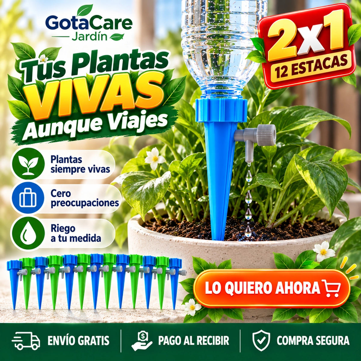 GotaCare Jardín - Tus Plantas Vivas Aunque Viajes