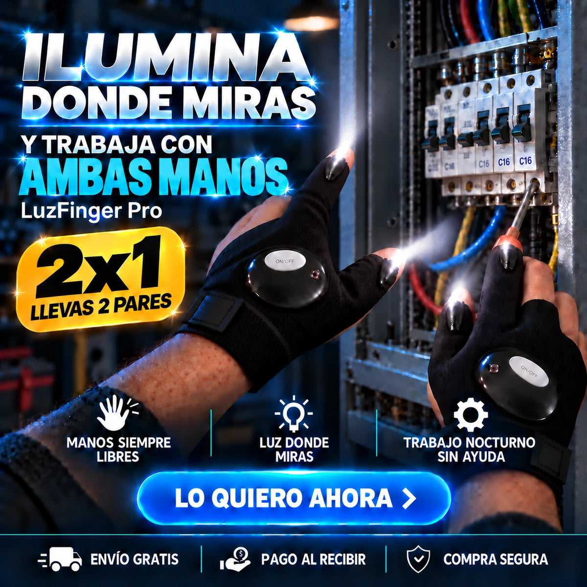 LuzFinger Pro 2x1 - Ilumina y Trabaja con Ambas Manos