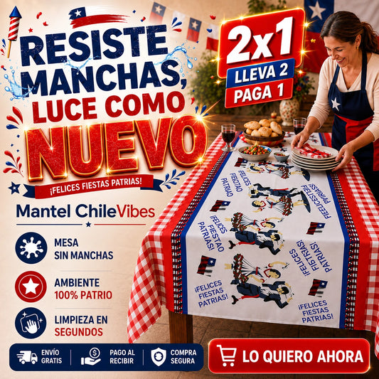 Mantel ChileVibes 2x1 - Resiste Manchas, Luce Como Nuevo