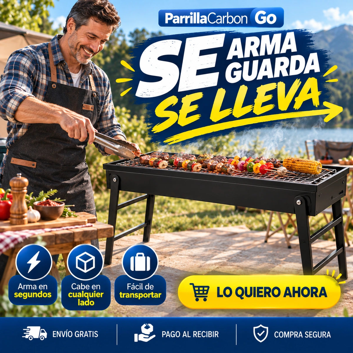 ParrillaCarbon Go - Se Arma, Se Guarda, Se Lleva