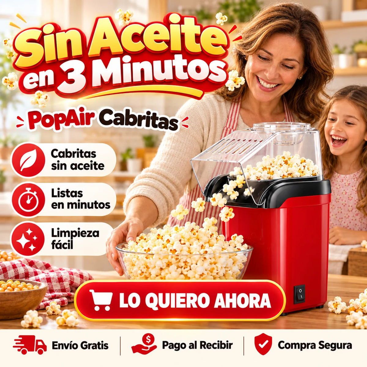 PopAir Cabritas - Sin Aceite en 3 Minutos