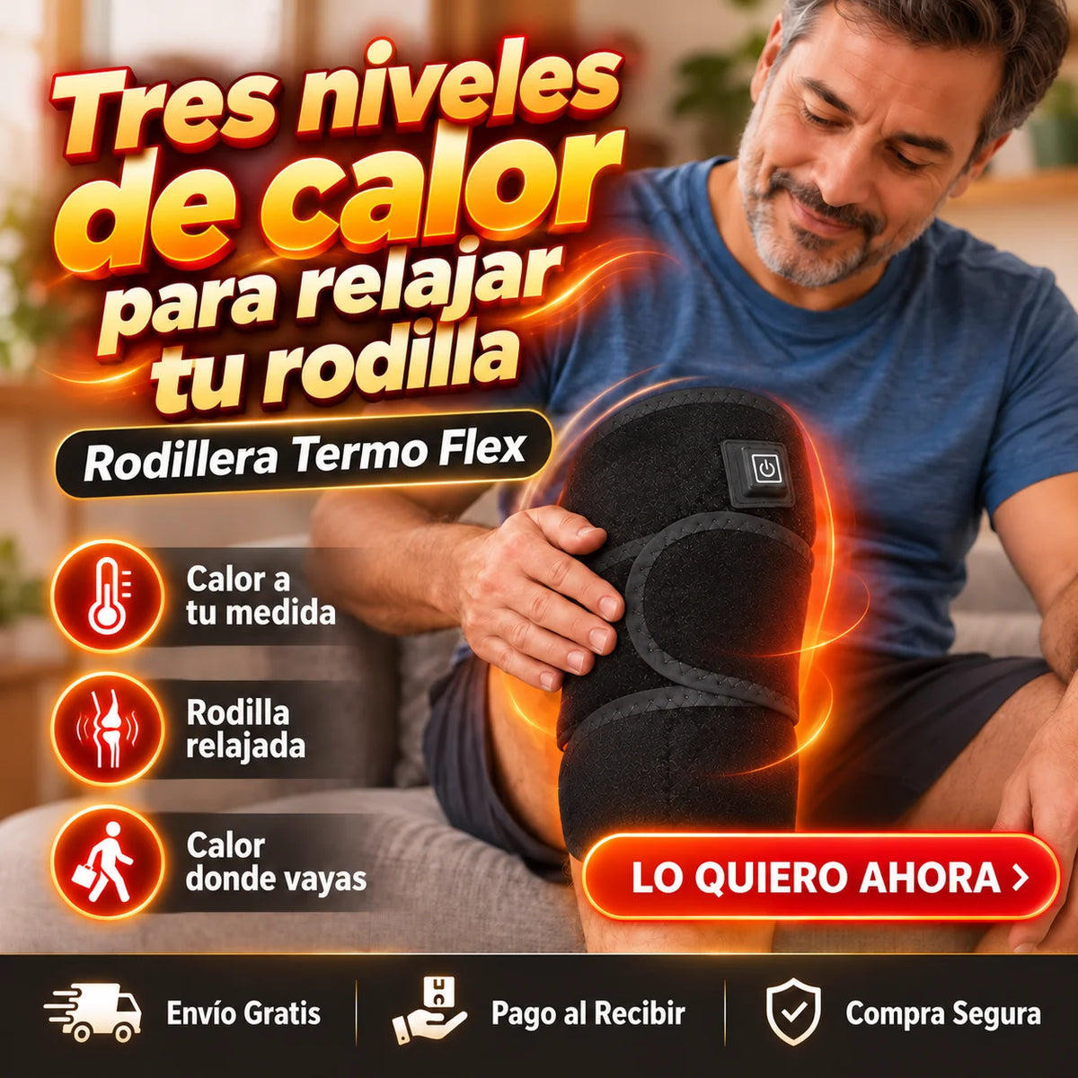 Rodillera Termo Flex - Tres niveles de calor para relajar tu rodilla