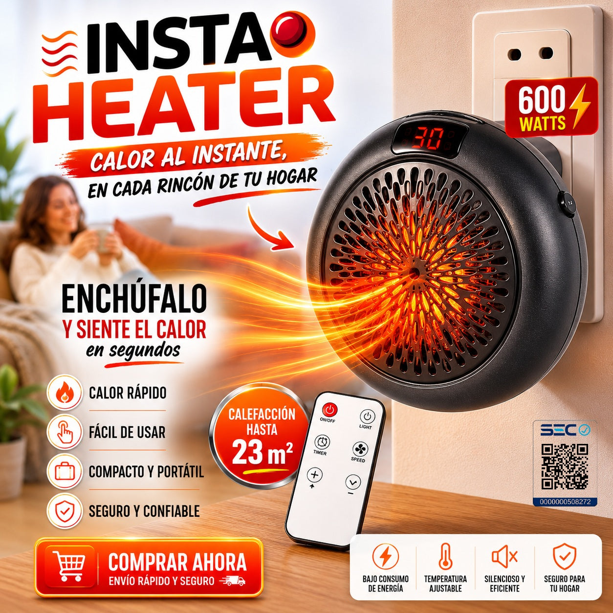 Insta Heater Calentador Portátil 600 W