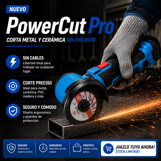 PowerCut Pro - Corta metal y cerámica sin enchufe.