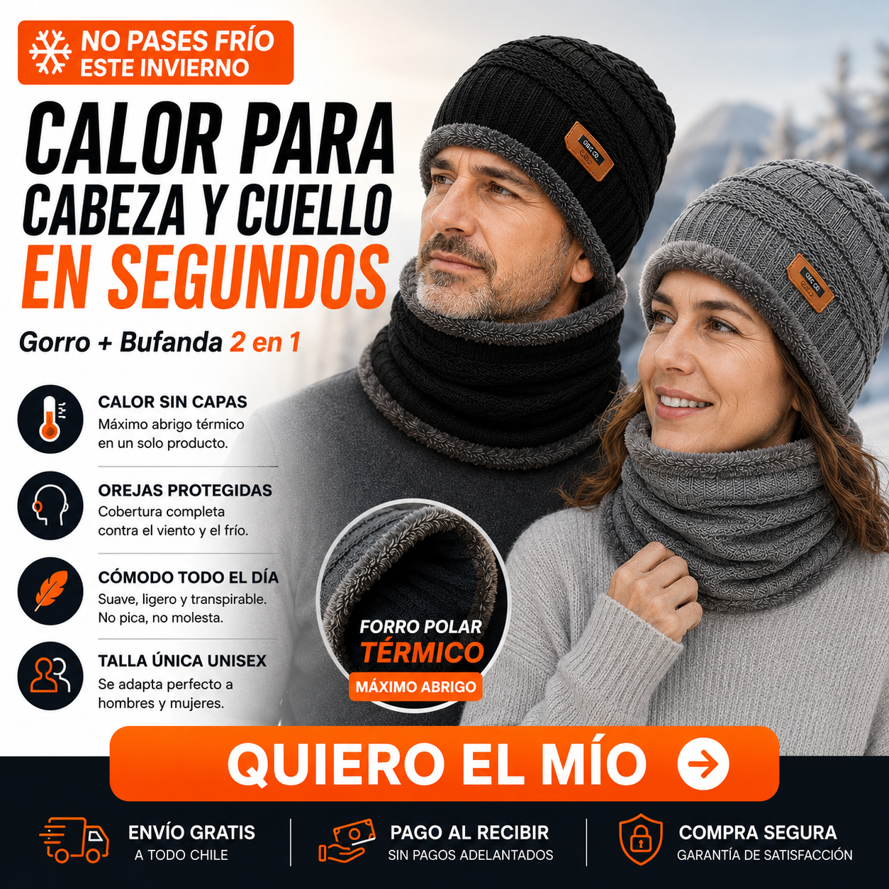 WinterDuo - Calor para cabeza y cuello en segundos