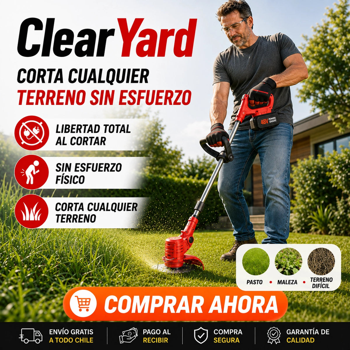 ClearYard - Deja tu patio listo sin quebrarte la espalda