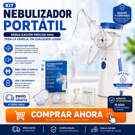 Kit Nebulizador Portátil - Nebulización precisa.