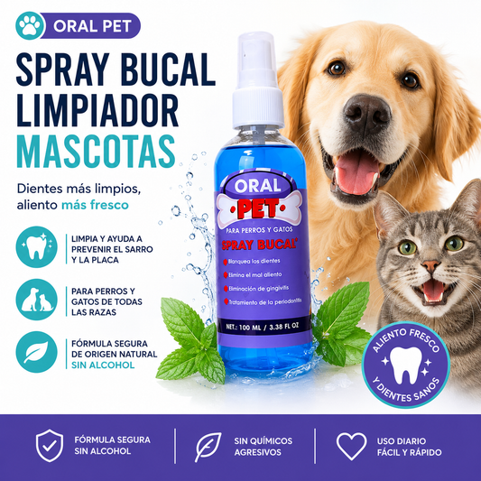 Oral Pet Spray Bucal Limpiador Mascotas