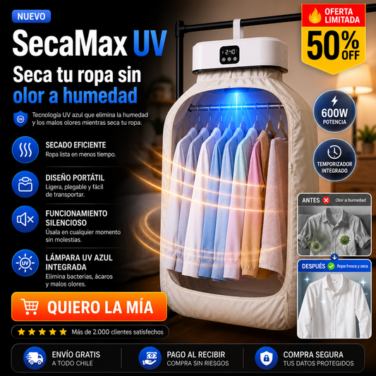 SecaMax UV - Ropa Seca y Sin Olor a Humedad