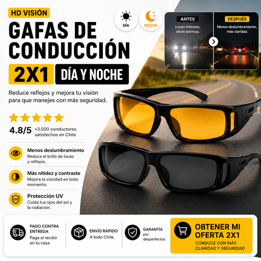 HD VISION - Gafas De Conducción 2x1 Dia Y Noche