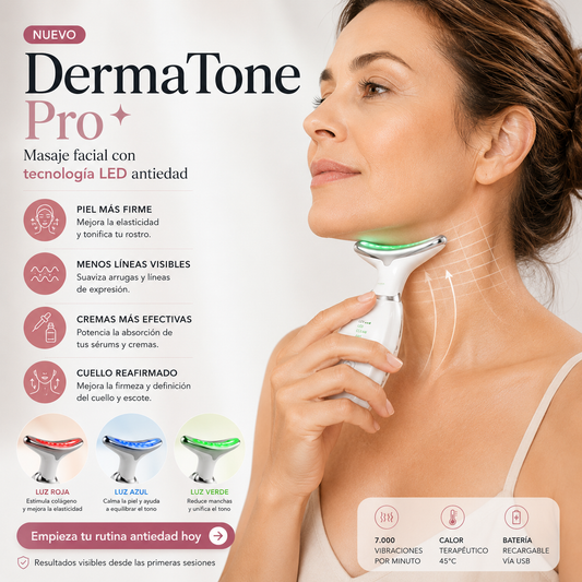DermaTone Pro – Masaje facial con tecnología LED antiedad