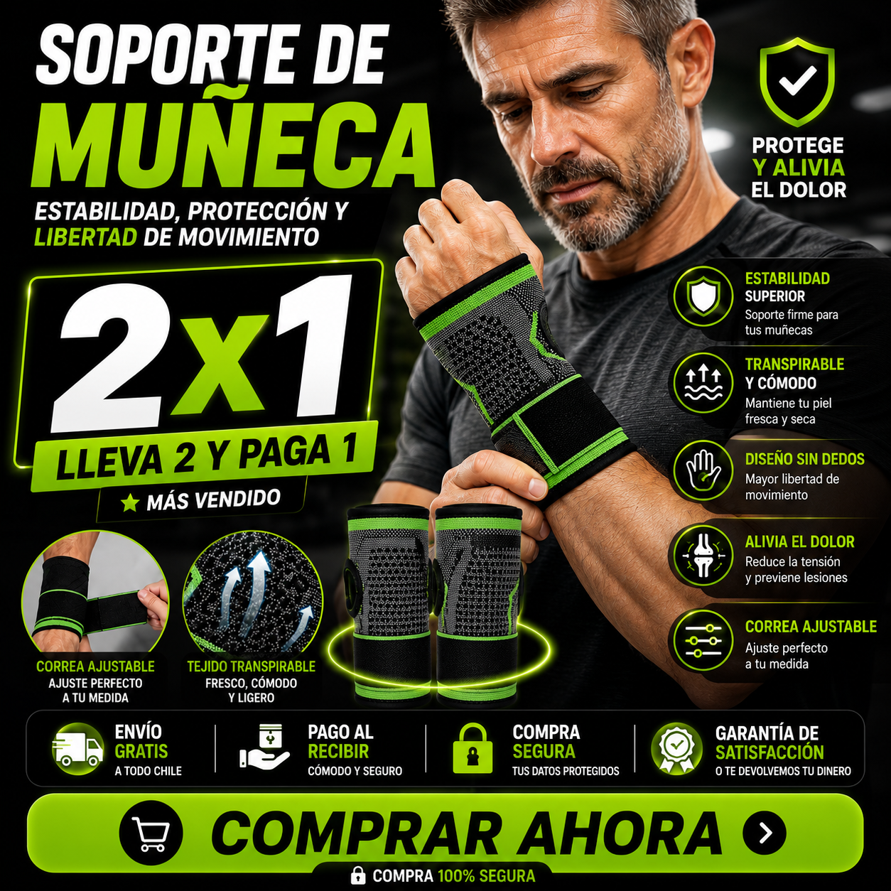Muñequera Ortopédica Elástica