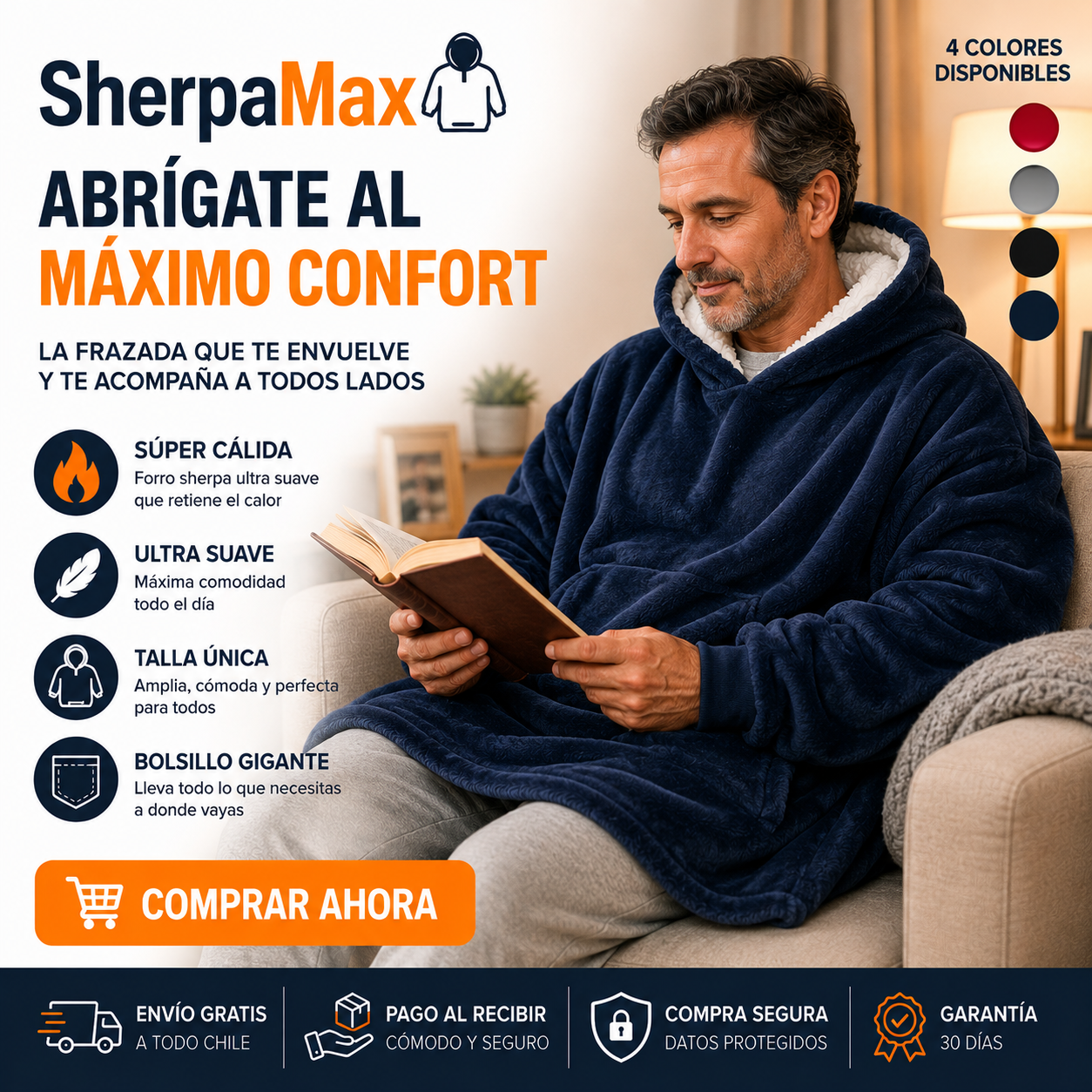 SherpaMax - Polerón con Capucha y Chiporro Oversize