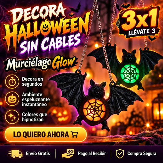 Murciélago Glow - Decora Halloween Sin Cables